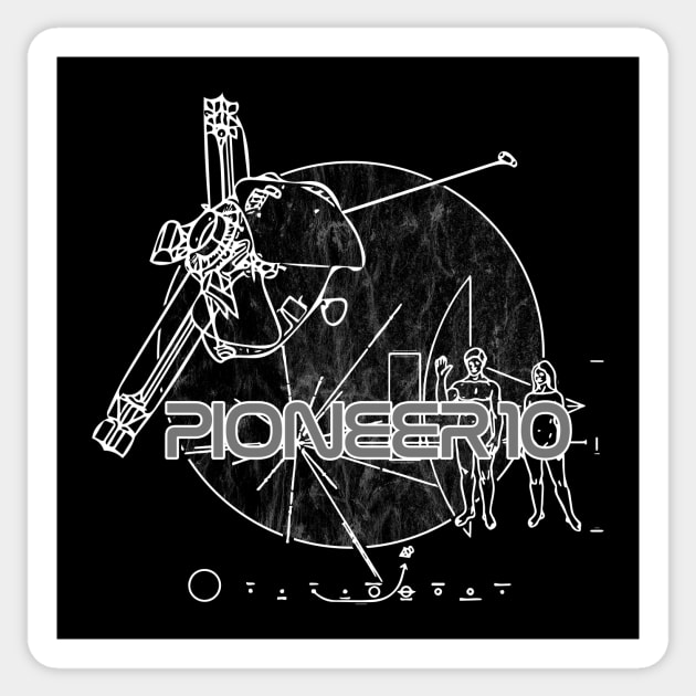 Pioneer 10 (light) Sticker by Doc Multiverse Designs